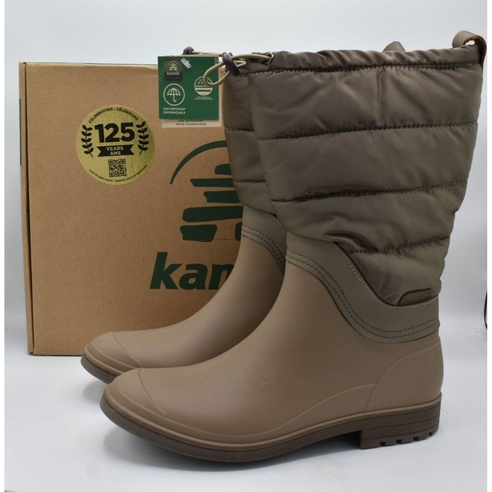 Kamik Womens Size 9 Abigail Puff Fossil‎ Pull on Boots Shoes